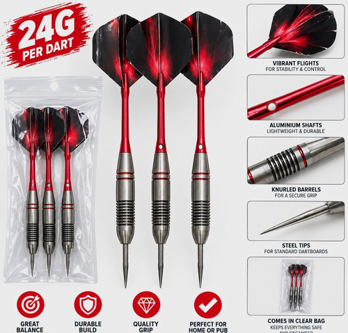 24g steel tip dart set - tip, with